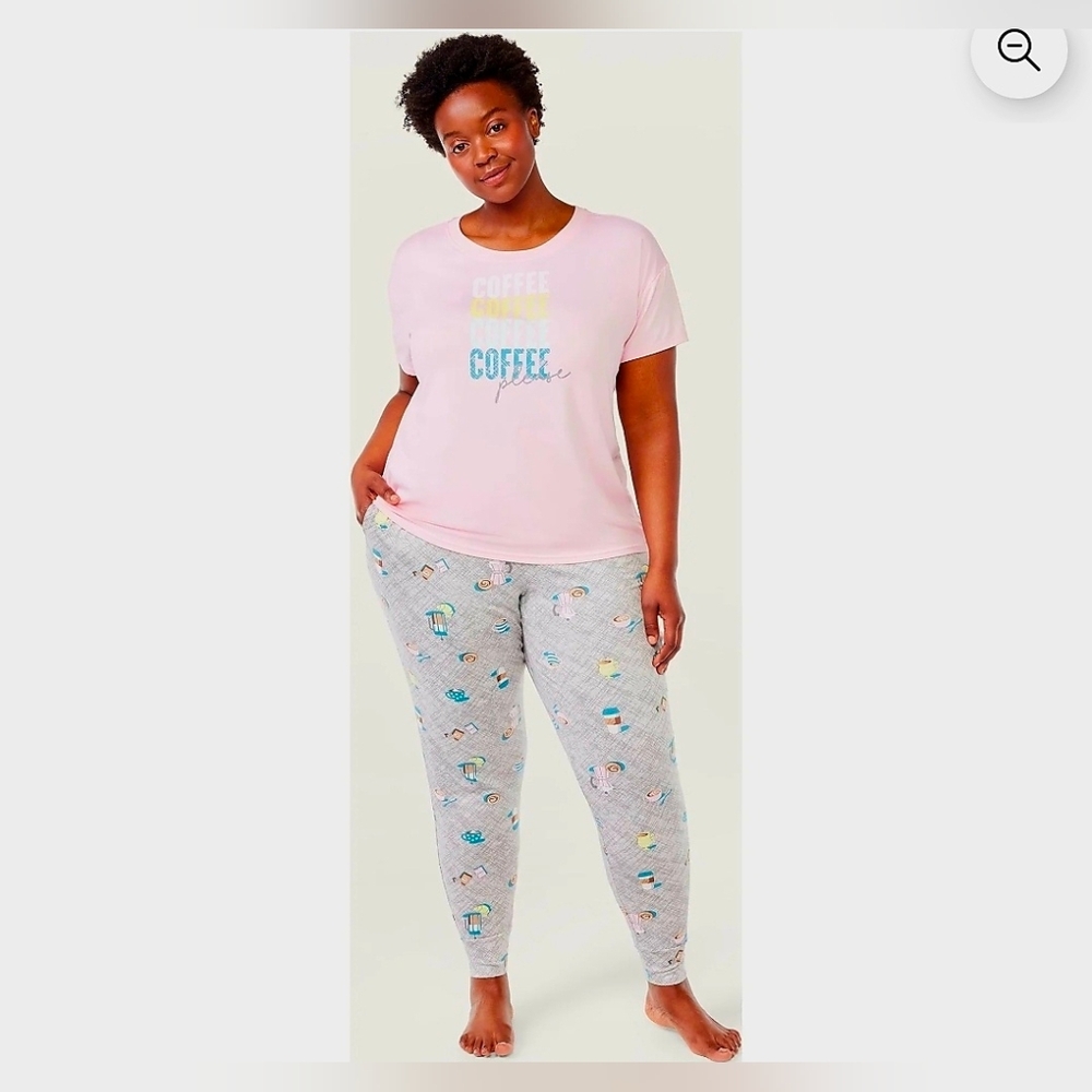 Joyspun Women Short Sleeve TShirt and Joggers Pajama Set 2 Piece Plus Size 2X 18